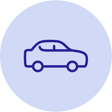 blaues Icon mit Auto