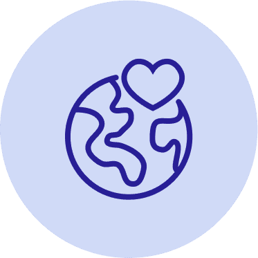 Globe illustration combined with a heart