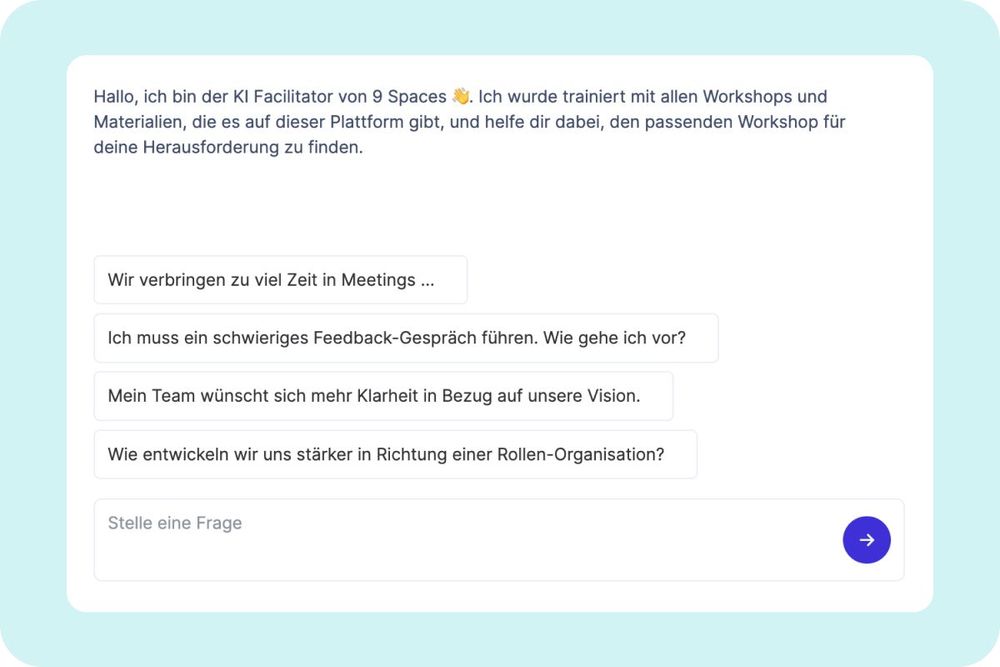 Screenshots des 9 Spaces KI-Facilitators