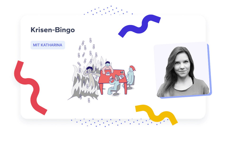 Foto von Valentin aus dem 9 Spaces Team kombiniert mit dem Tool "Krisen-Bingo"