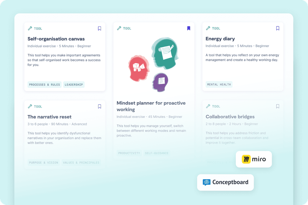a graphic showing the workshops plattform and the miro and Conceptboard logo