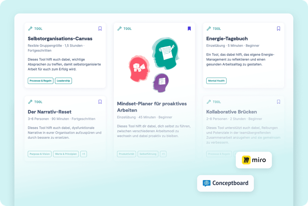 Ein Screenshot von der Plattformseite mit vielen Workshop-Formaten