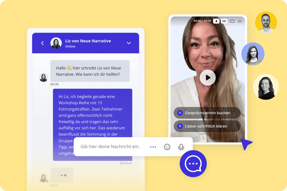 Eine Grafik von Liz, die Chat-Beratung anbietet