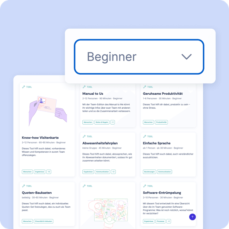 Filterung nach Erfahrungslevel anhand des Filters und eines Plattform Screenshots visualisiert