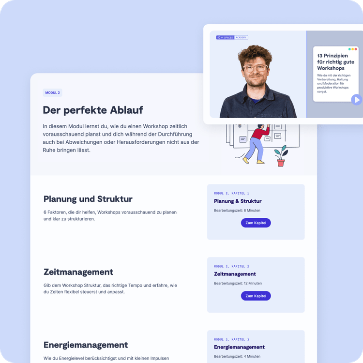 Screenshots der 9 Spaces Academy