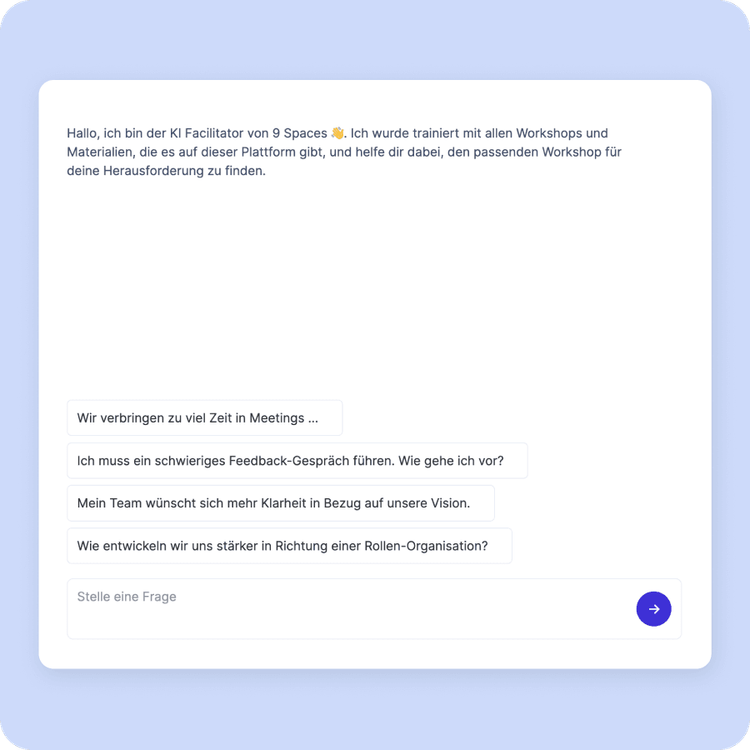 Ein Screenshot vom KI Facilitator