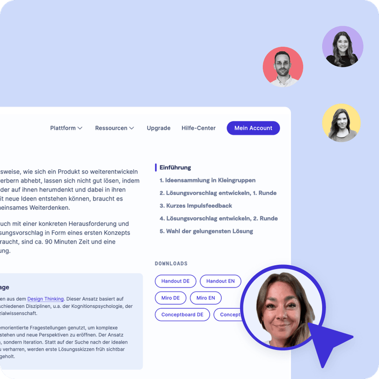 Screenshot der Workshop-Hotline auf 9 Spaces