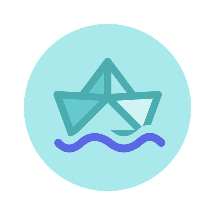 Ein Papierboot auf dem Wasser