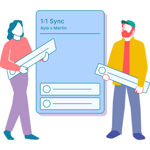 Zwei Personen vor einer Karte, die Sticker daran kleben