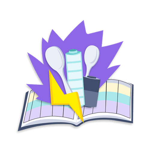 Energie, die aus einem Tagebuch herausblitzt.