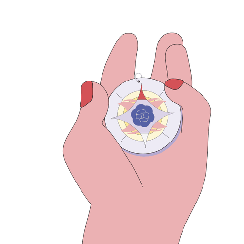 Zu sehen ist eine Hand, die einen Kompass hält.