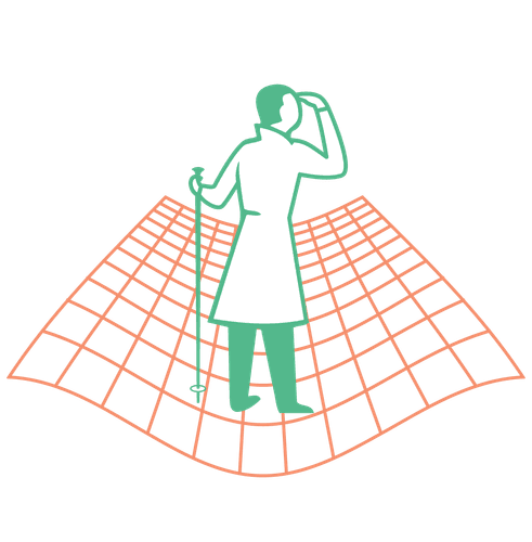 Illustration of a person searching for its way