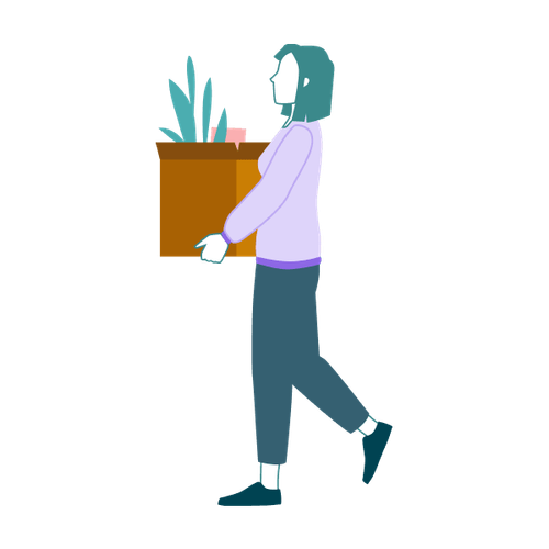 Eine Person, die eine Pflanze trägt