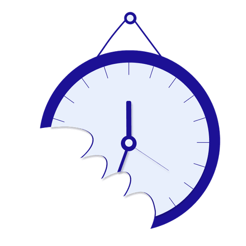 Eine angefressene Uhr ist zu sehen.