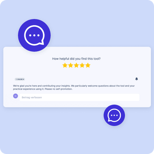 showing the comment section under a tool