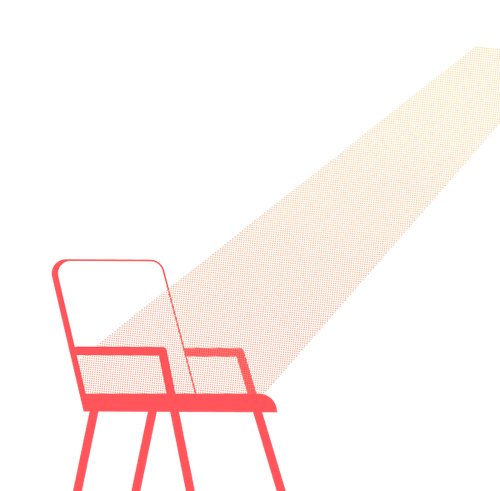 Stuhl in Kombination mit Lichtschein