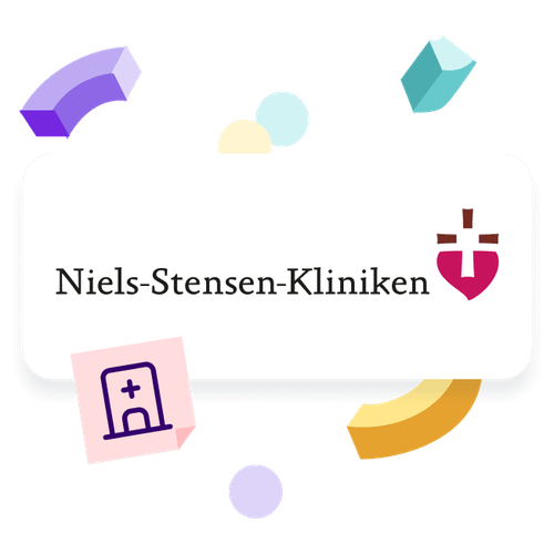 Logo der Niels-Stensen-Kliniken kombiniert mit Konfetti