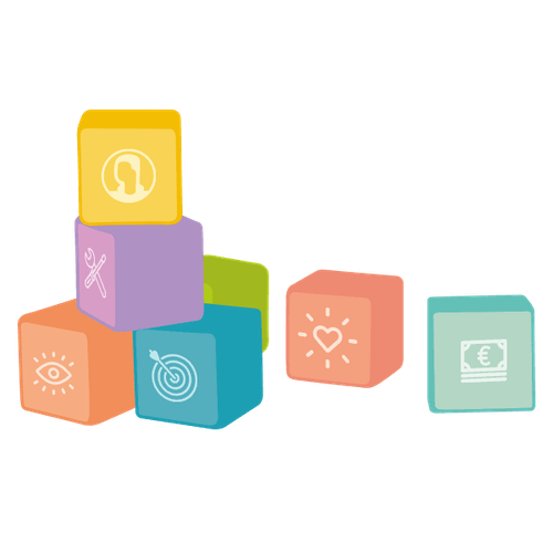 Bausteine einer Organisation sind aufeinander gestapelt