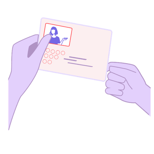 Zwei Hände halten eine Visitenkarte